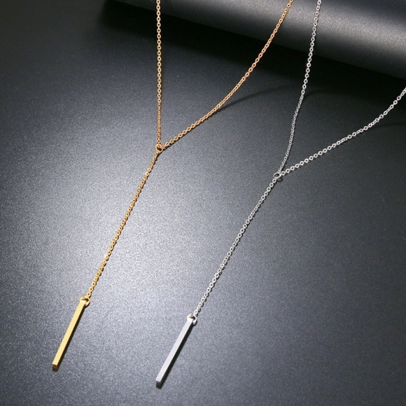 Jewelry - Stainless Steel Long Pendal necklace Bar, Needle